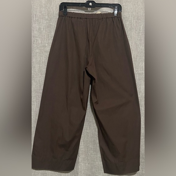 MAX MARA S Bronzo High Rise Cropped Cotton pants-Size:8-in brown - Picture 3 of 7